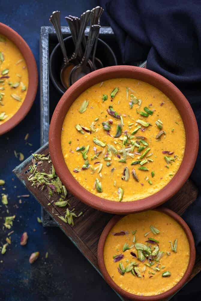 Mango Phirni Recipe   Aam ki Phirni   Indian Mango Rice Pudding - 15