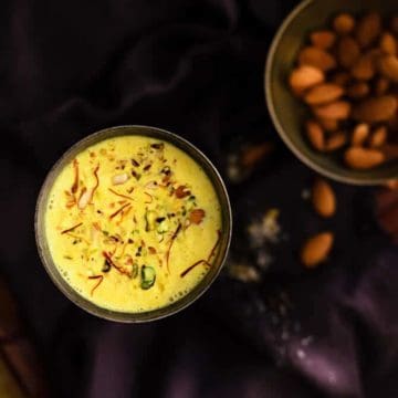 Kesar Badam Milk recipe, Badam doodh, Saffron almond milk, Indian badam milk