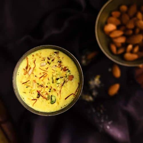 Kesar Badam Milk Recipe | How To Make Badam Milk - Cubes N Juliennes Kesar Badam Milk Recipe | How To Make Badam Milk - Cubes N Juliennes