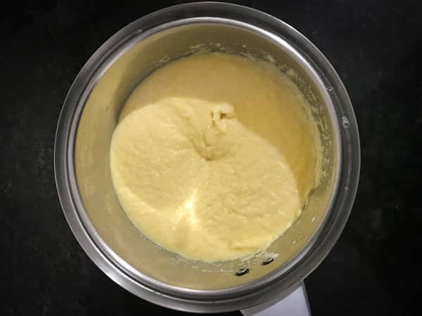 Grinding the moong dal to a fine paste