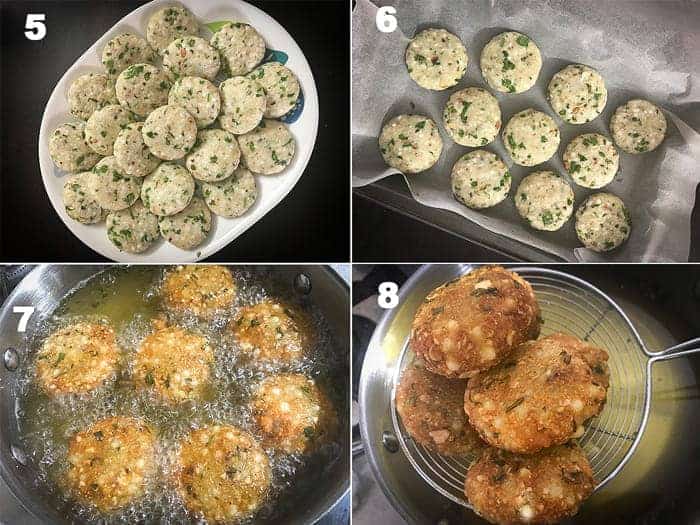 Collage Steps of making of sabudana vada recipe