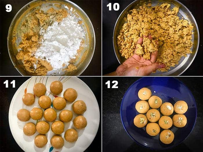 Steps for the making of besan Ladoo recipe