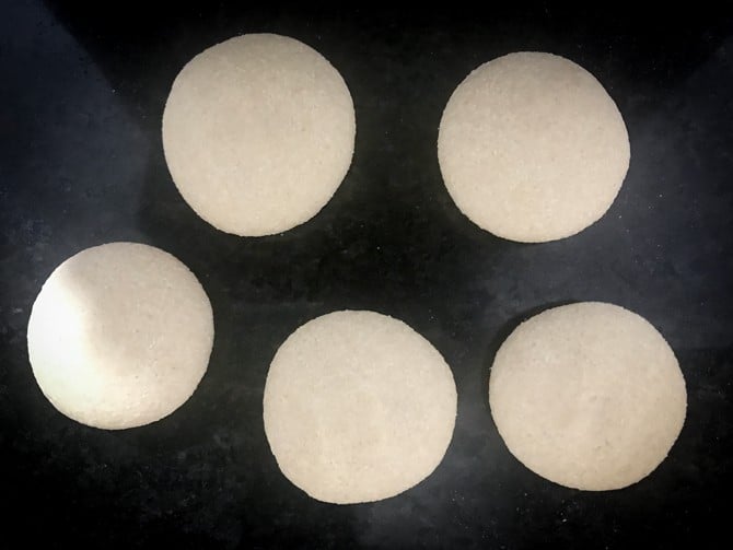 Dough divided into balls for the making of atta golgappa puri