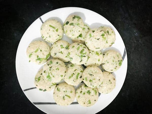 shaped paneer kabab on plate, just before frying