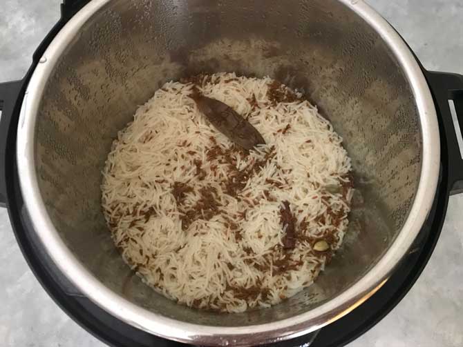 Jeera Rice cooked in instant pot
