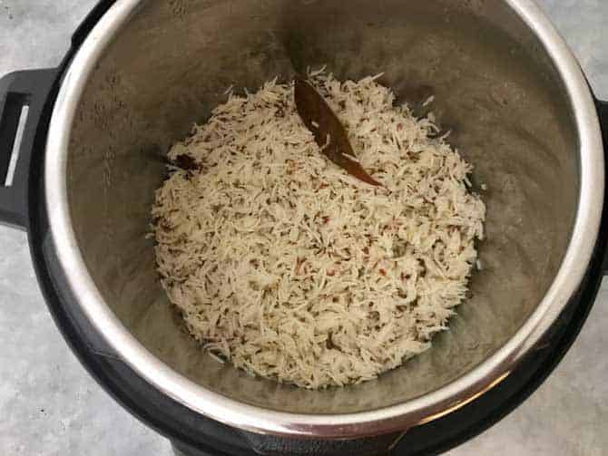 Instant Pot Jeera Rice is ready to serve.