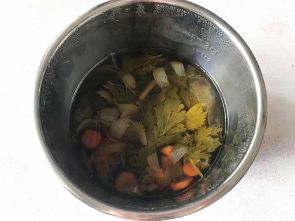 Vegetable Stock ready in instant pot