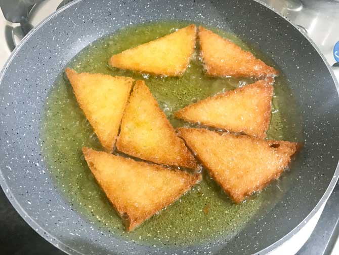 Bread slices fried until golden and crisp