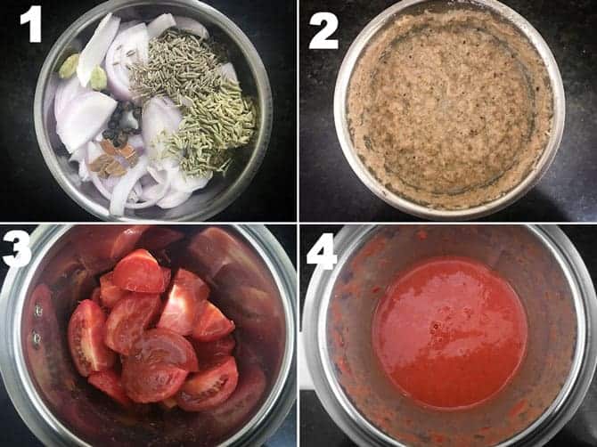 Step by step process for the preparation of chana masala recipe.