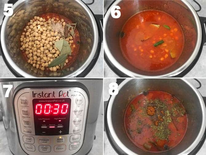 Step by step process to make chana masala recipe or chole recipe in instant pot.