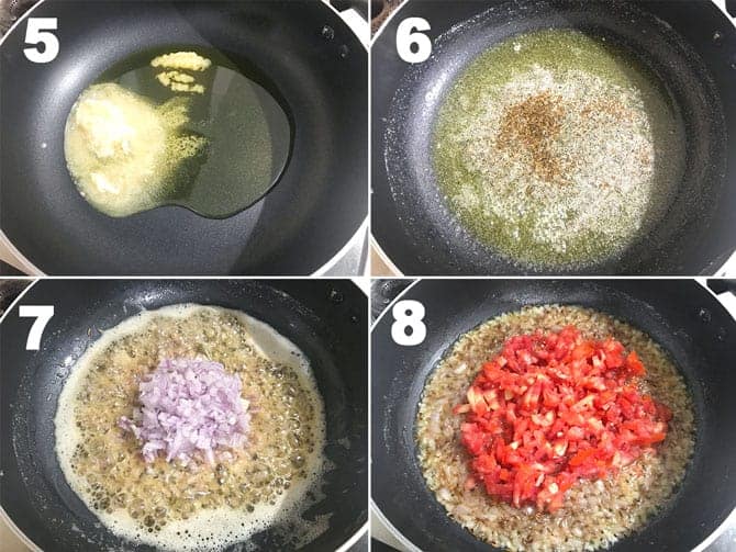 Step by Step collage process to make dal makhani recipe on stove top.