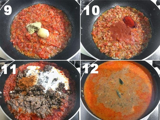 Step by Step collage process to cook dal makhani recipe on stove top.