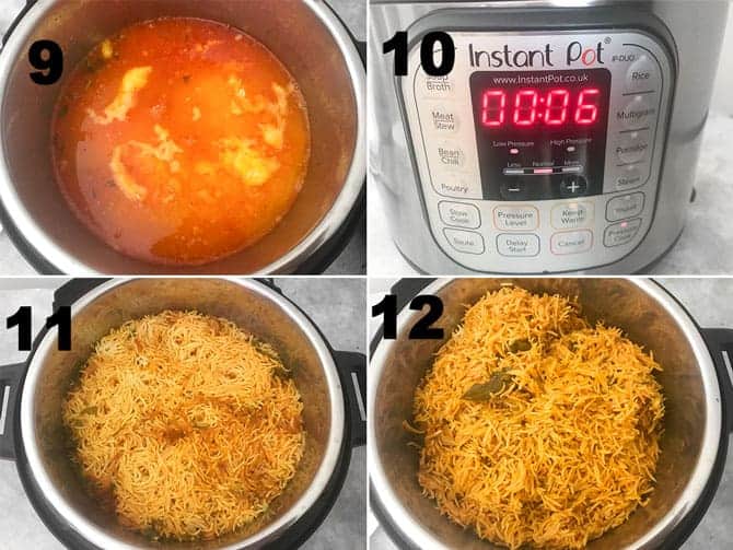 Step by step process to make lamb biryani recipe in instant pot pressure cooker
