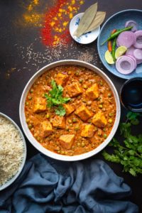 Matar Paneer Recipe - Homemade Matar Paneer - Cubes N Juliennes