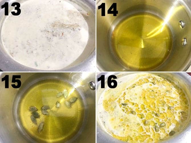 Step by step collage of process to make sheer korma recipe.