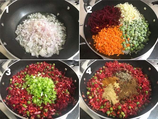 Step by Step collage of process to make veg cutlet recipe.