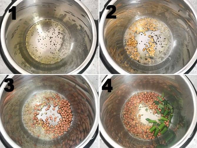 Step by Step collage process to make vegetable vermicelli upma in instant pot.