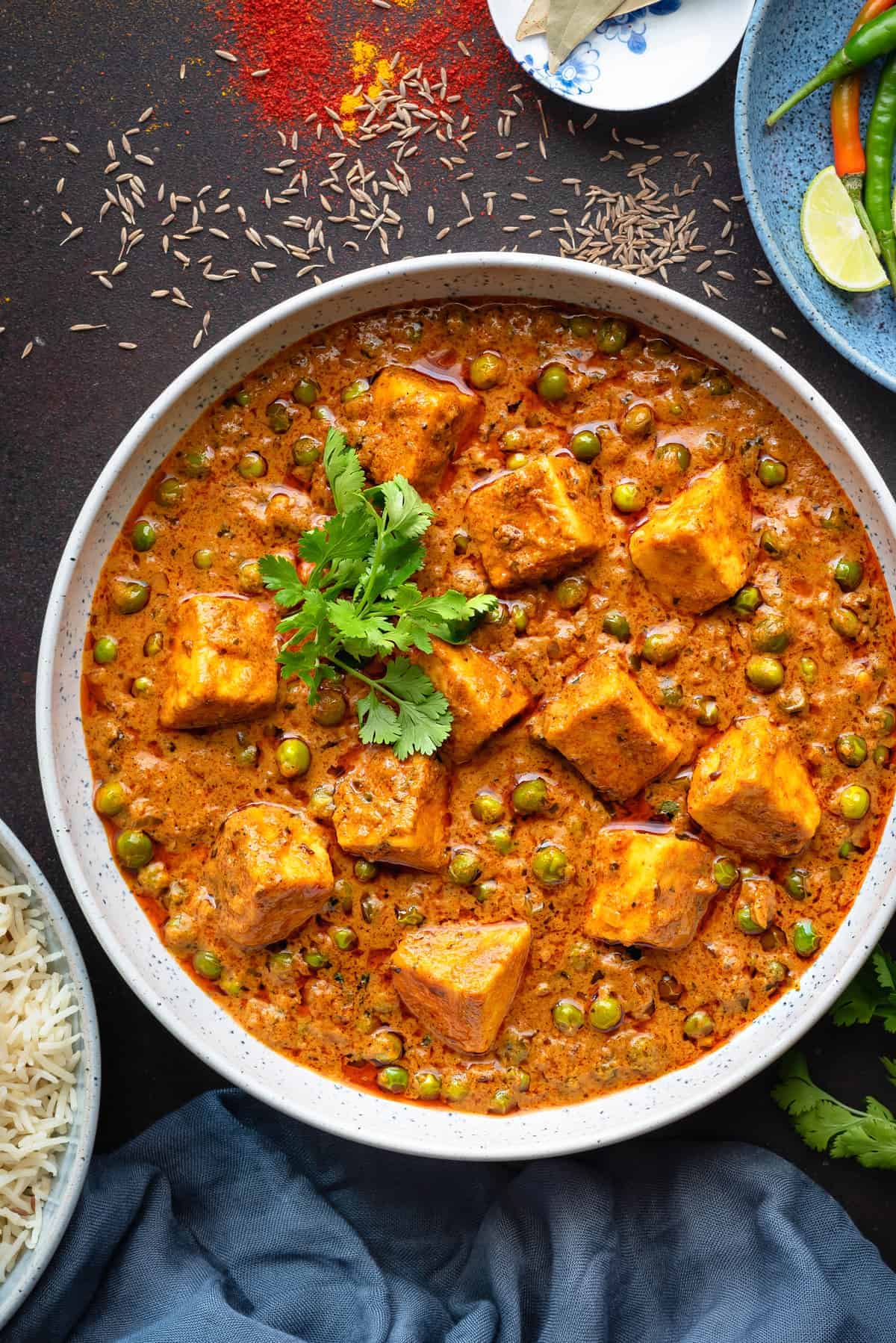 Matar Paneer Recipe - Homemade Matar Paneer - Cubes N Juliennes