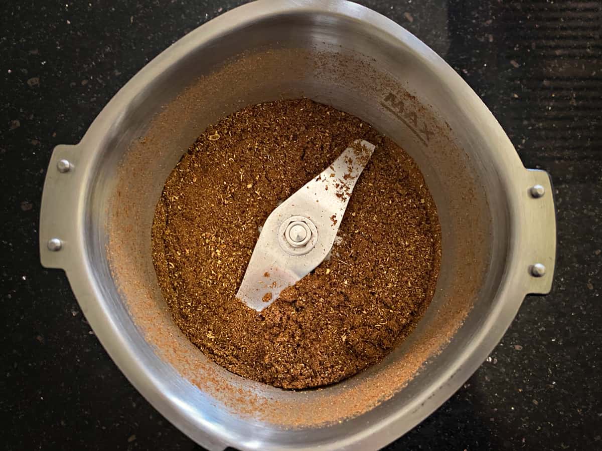 Ground five spice powder in blender jar.