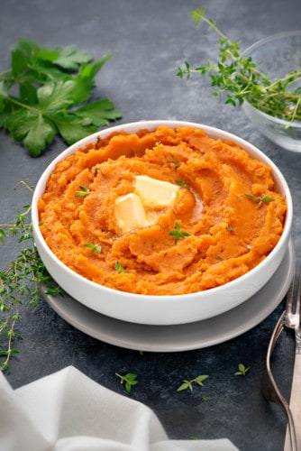 Mashed Sweet Potatoes Recipe (Video) - Cubes N Juliennes