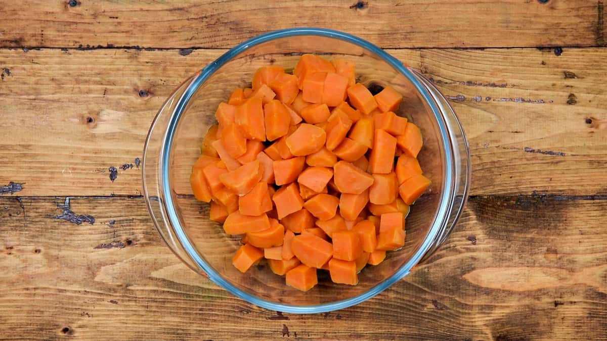 cooked sweet potato cubes