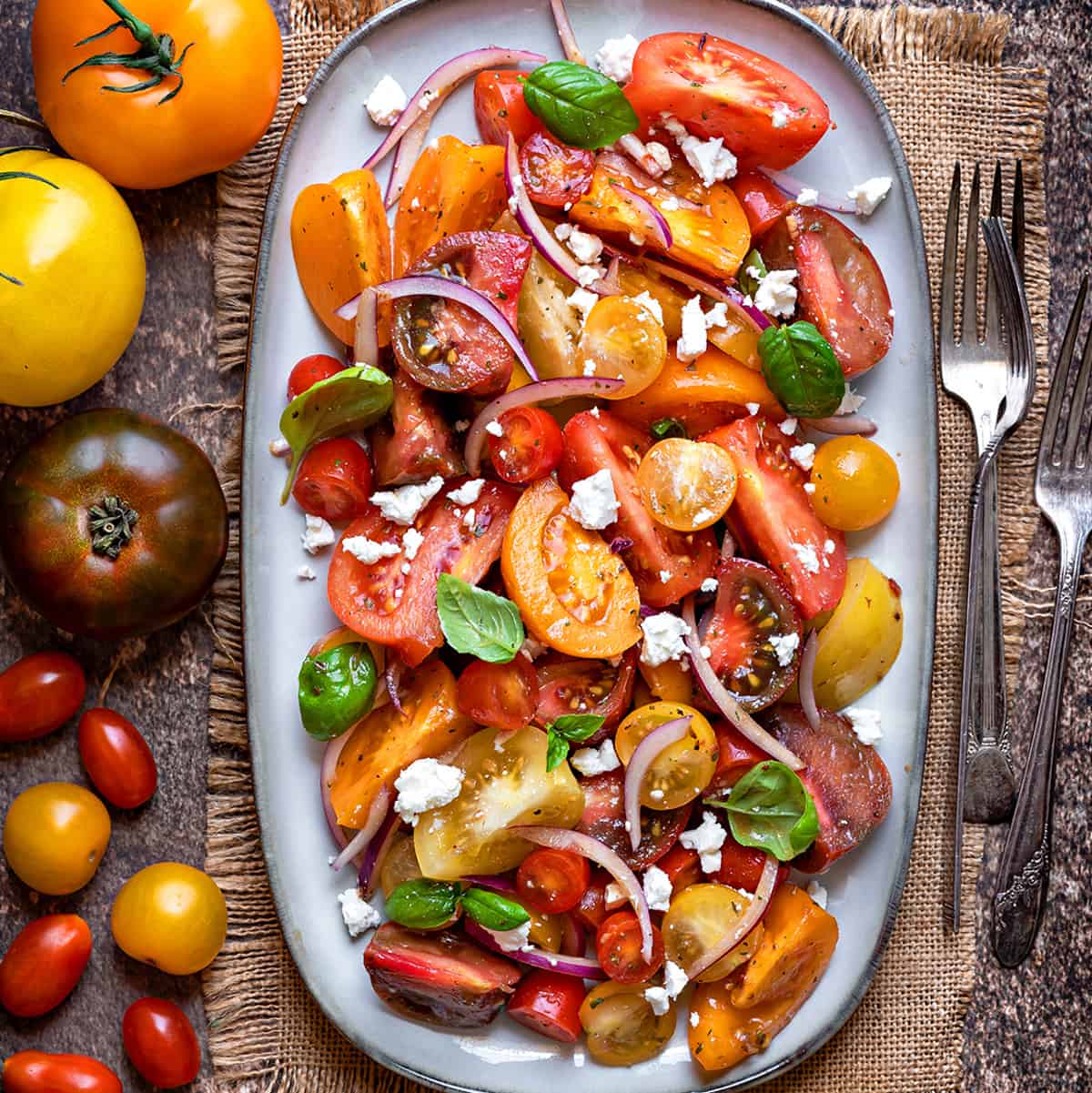 Tomato Salad Recipe (So Fresh, Easy and the Best) Cubes N Juliennes