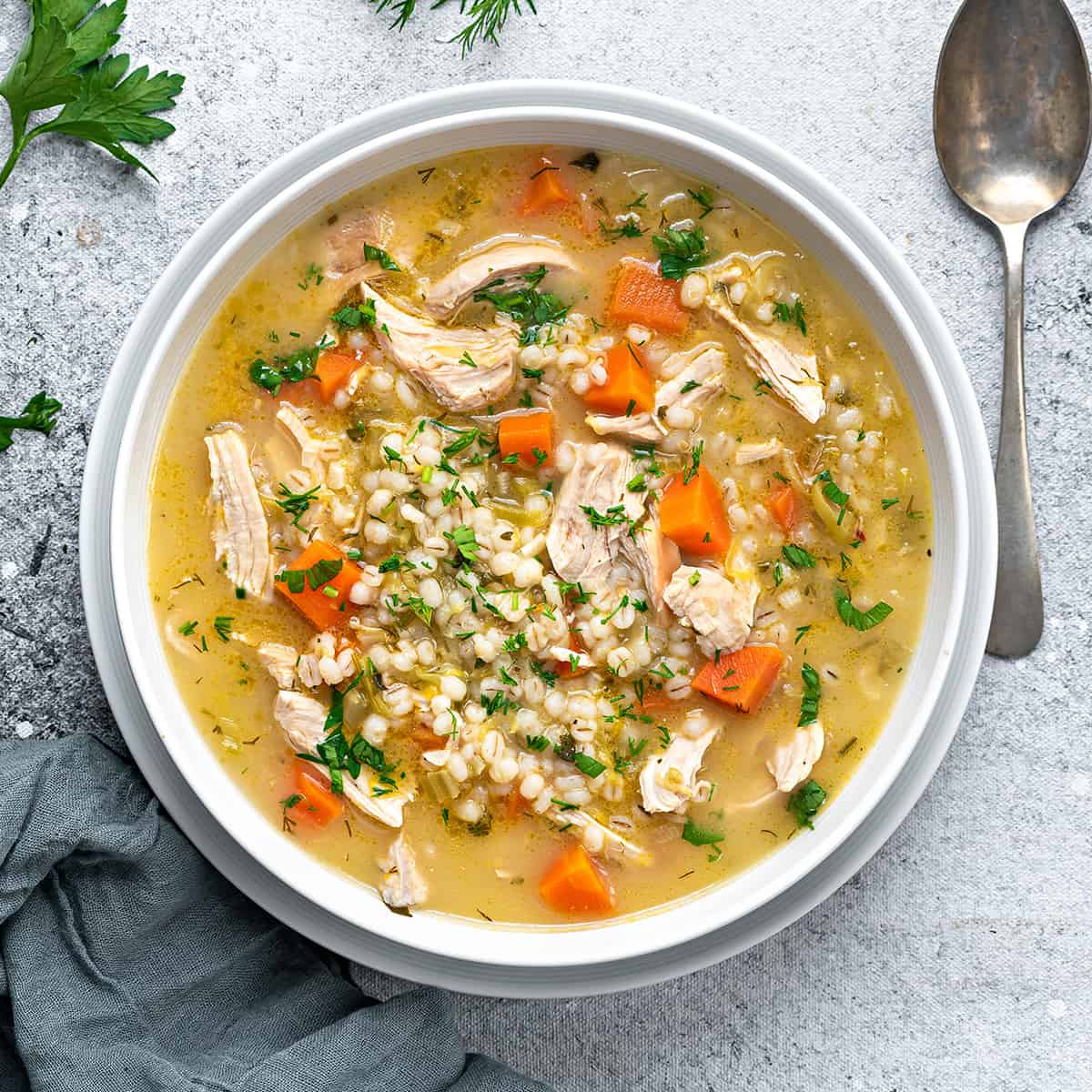 Chicken Barley Soup Recipe (Hearty and Healthy) - Cubes N Juliennes
