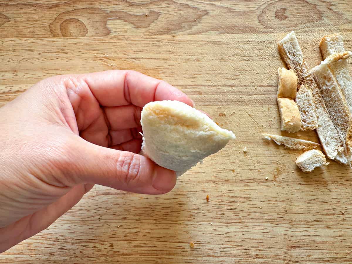 Seal the edges of the bread to make a pocket.